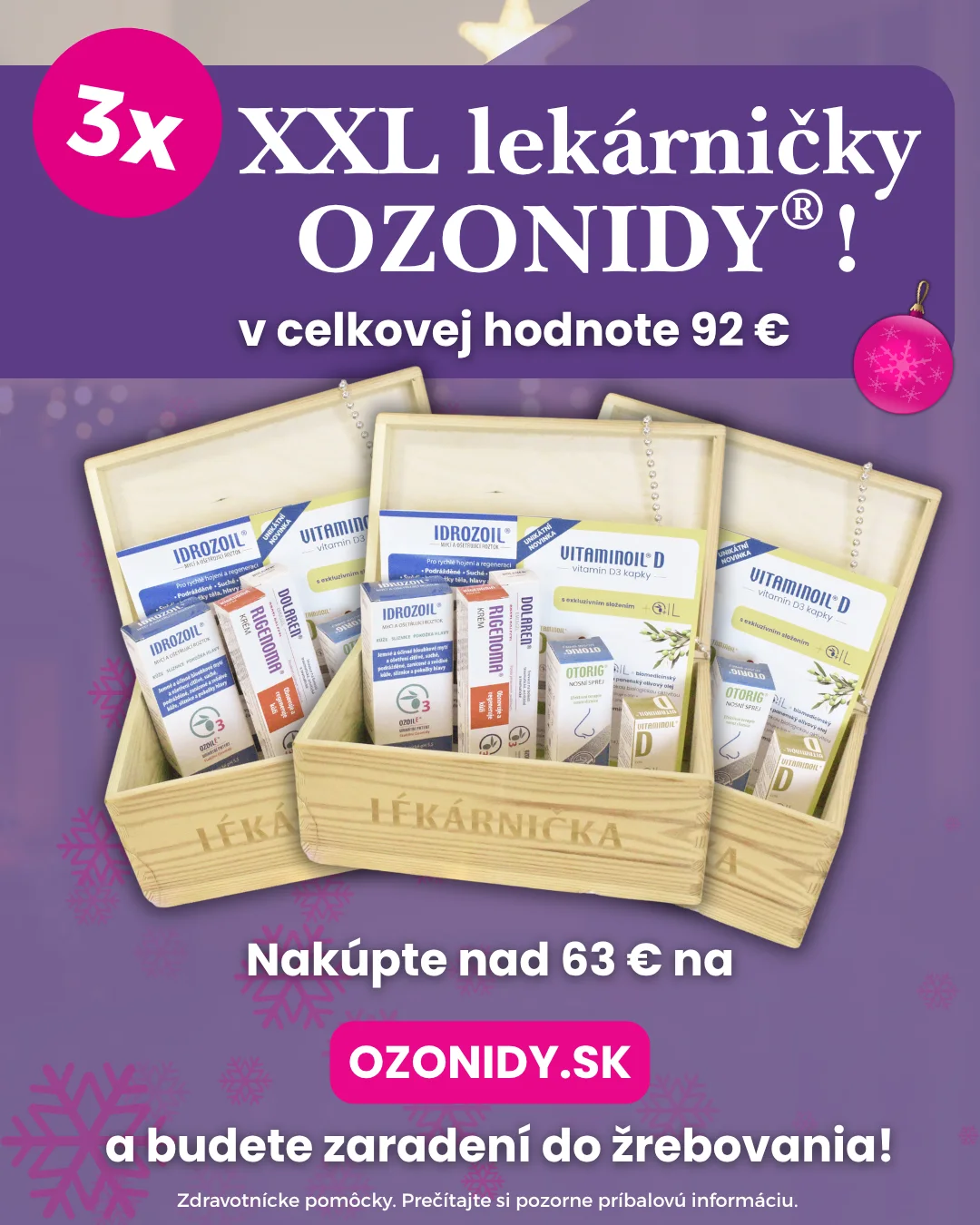 VÁNOCE grafika 2025 (22) vánoční soutěž 0 3x XXL lékárničky s ozonidy v hodnotě 6 600 kč