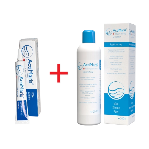 ActiMaris Gél 20 g + Sensitiv roztok 300 ml na rychlé hojenie rán a zápalov